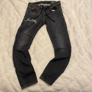 Black ripped Diesel Jean jogger size 30 waist Men